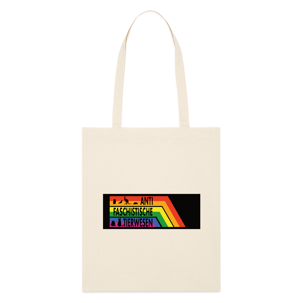 Antifaschistische Tierwesen Stoffbeutel - Bio - Weißgrau