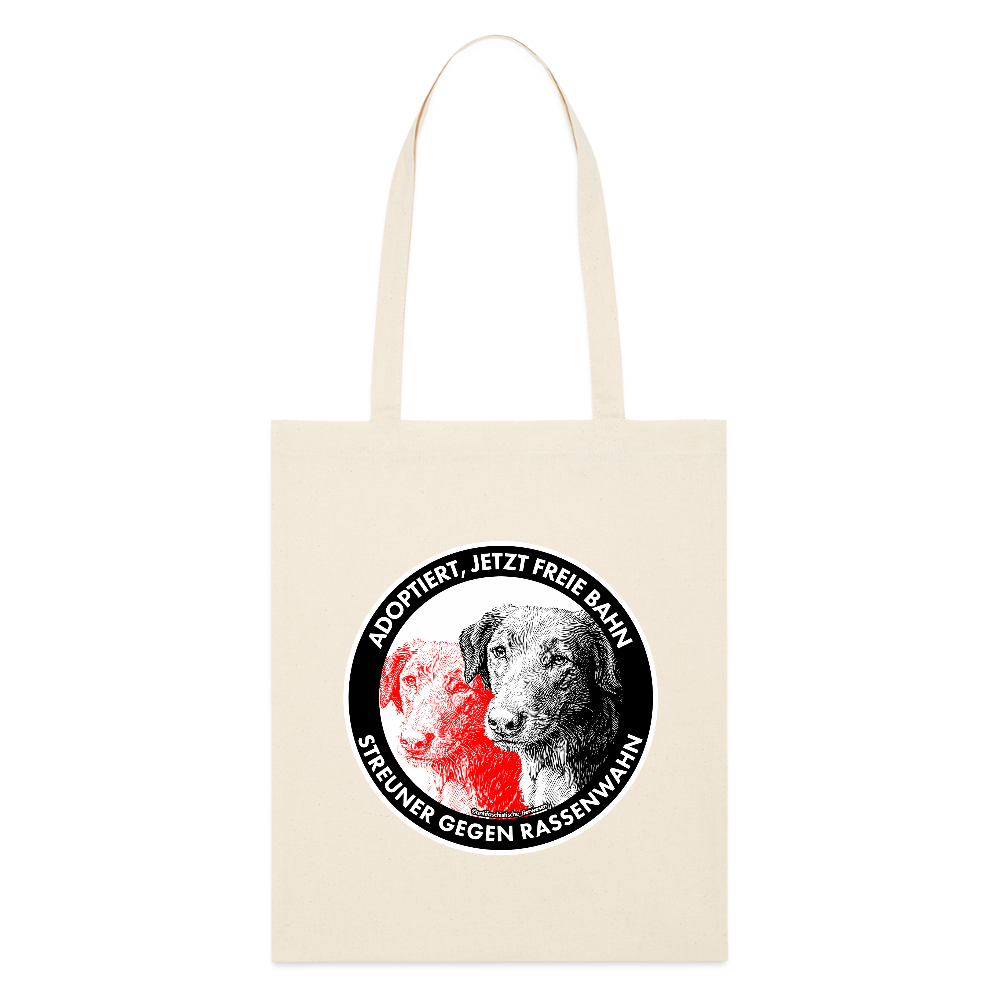 Streuner gegen Rassenwahn Stoffbeutel - Bio - Weißgrau