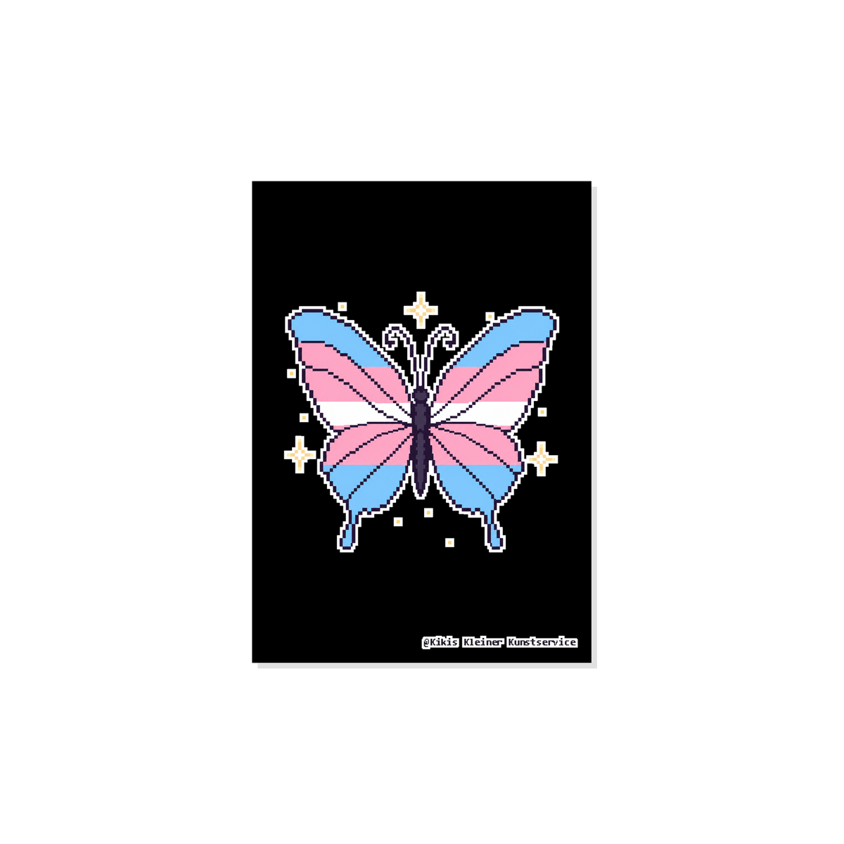 Trans-Schmetterling Sticker im Pixel-Look, Kikis Kleiner Kunstservice