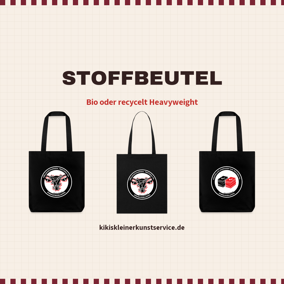 Stoffbeutel bei Kikis Kleiner Kunstservice