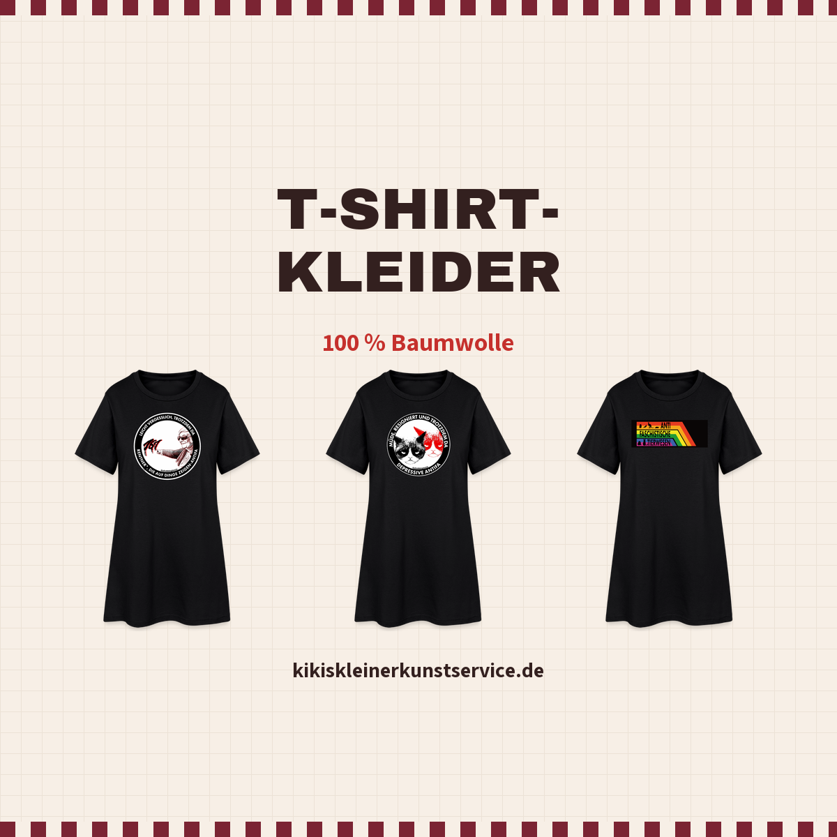 T-Shirt-Kleider bei Kikis Kleiner Kunstservice