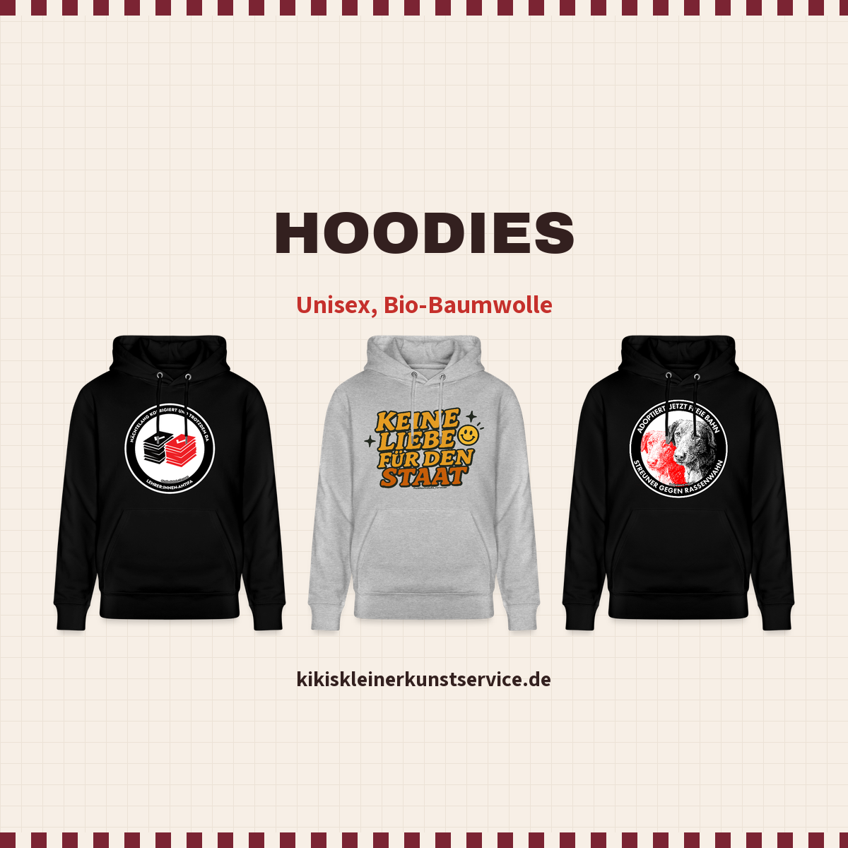 Unisex Bio-Hoodie bei Kikis Kleiner Kunstservice