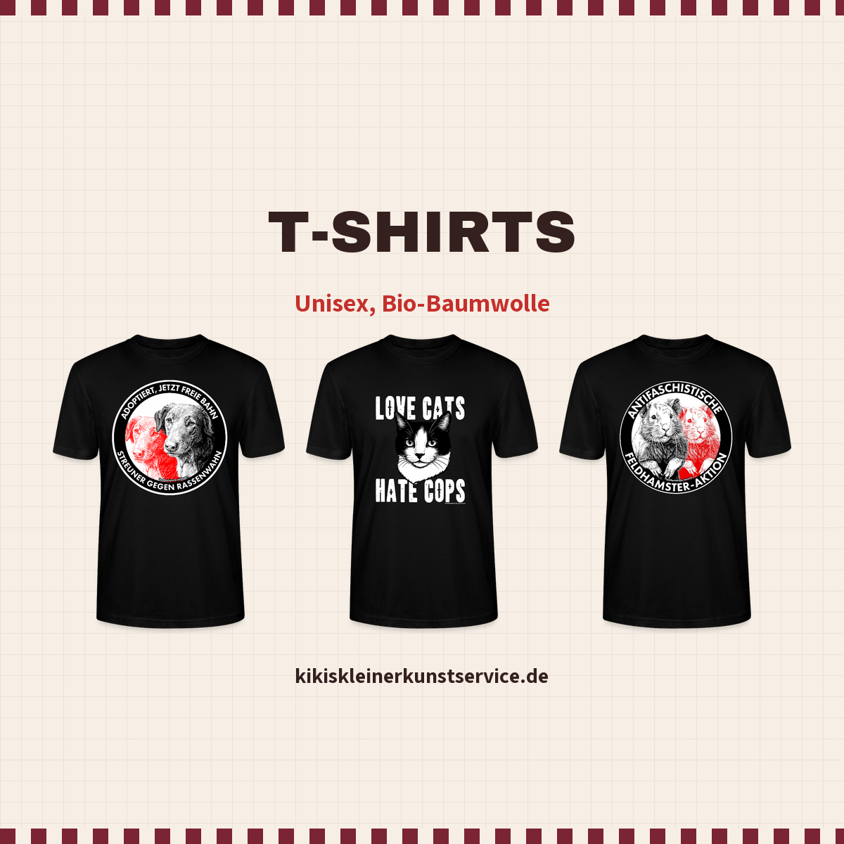 Unisex Bio-T-Shirt bei Kikis Kleiner Kunstservice