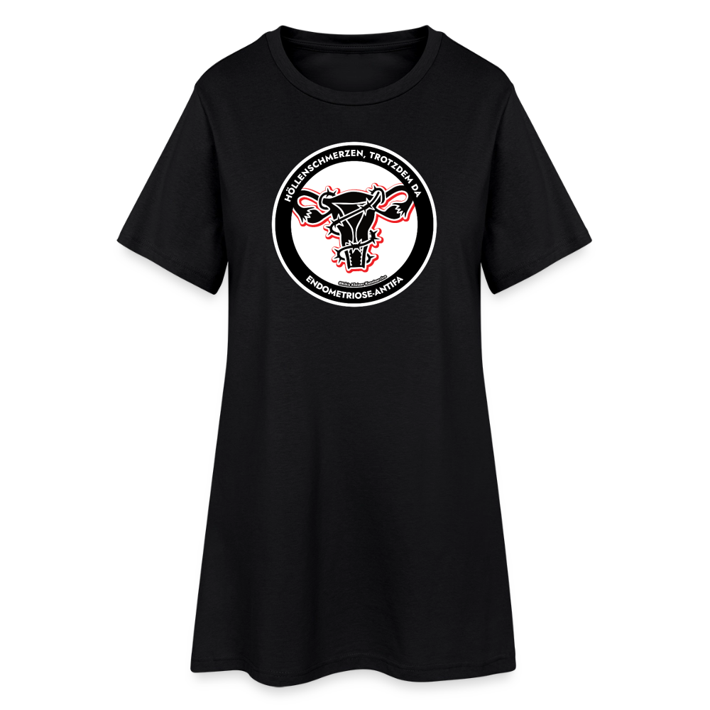 Endometriose-Antifa T-Shirt-Kleid - Schwarz