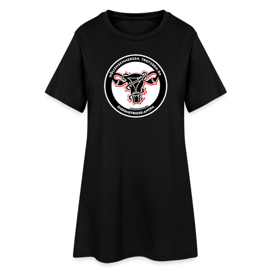 Endometriose-Antifa T-Shirt-Kleid - Schwarz