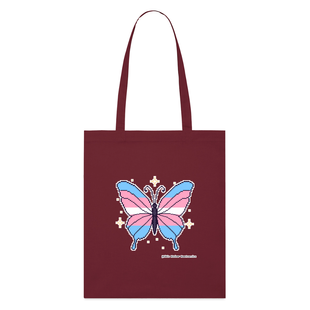 Trans-Schmetterling Stoffbeutel - Bio - Burgunderrot