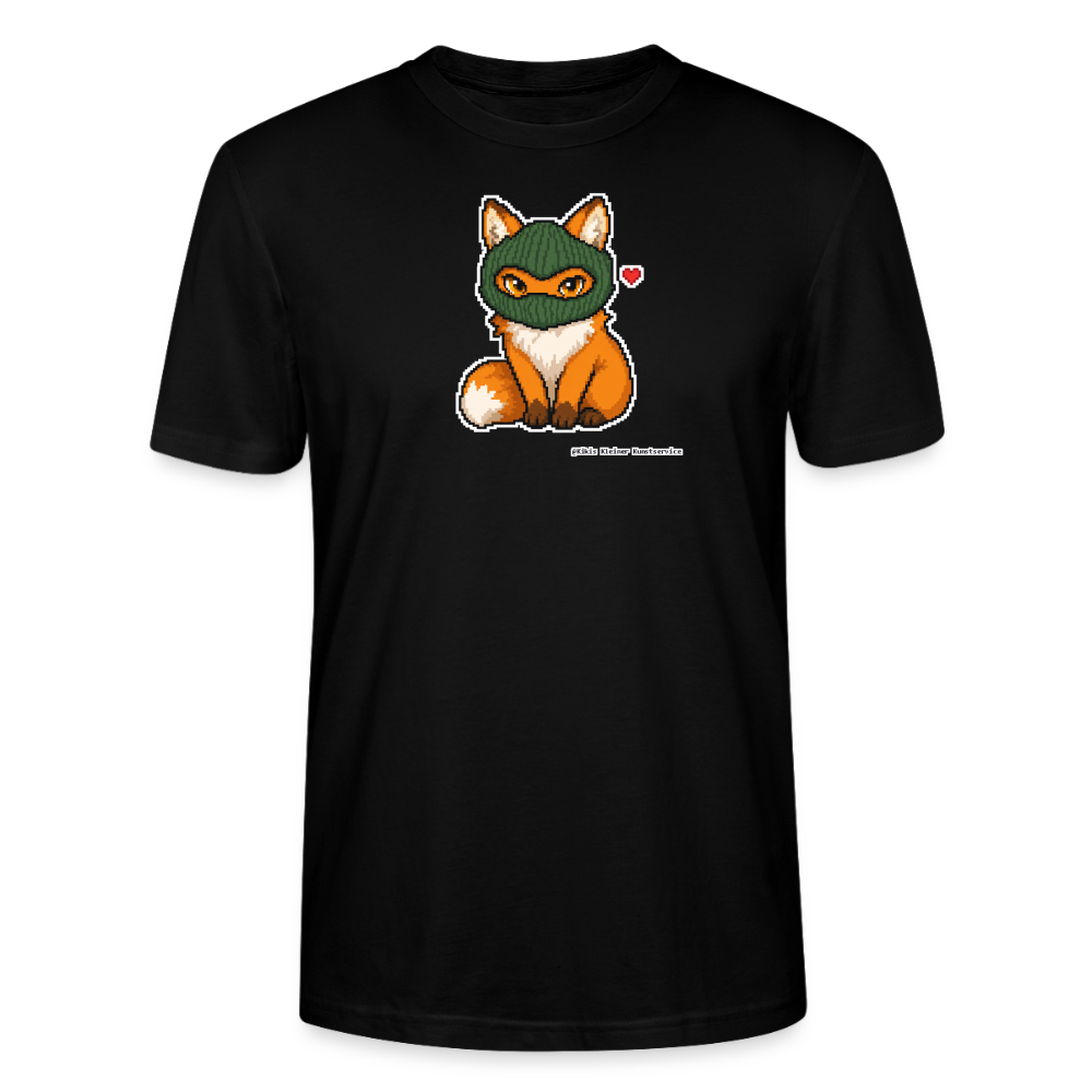 Fuchs mit grüner Sturmhaube T-Shirt - Unisex & Bio - Schwarz