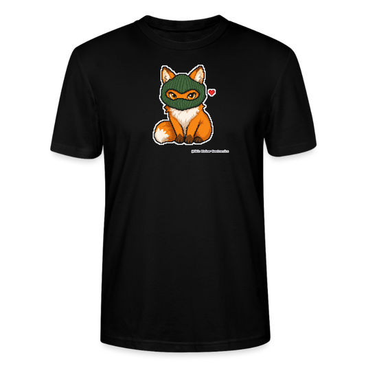 Fuchs mit grüner Sturmhaube T-Shirt - Unisex & Bio - Schwarz