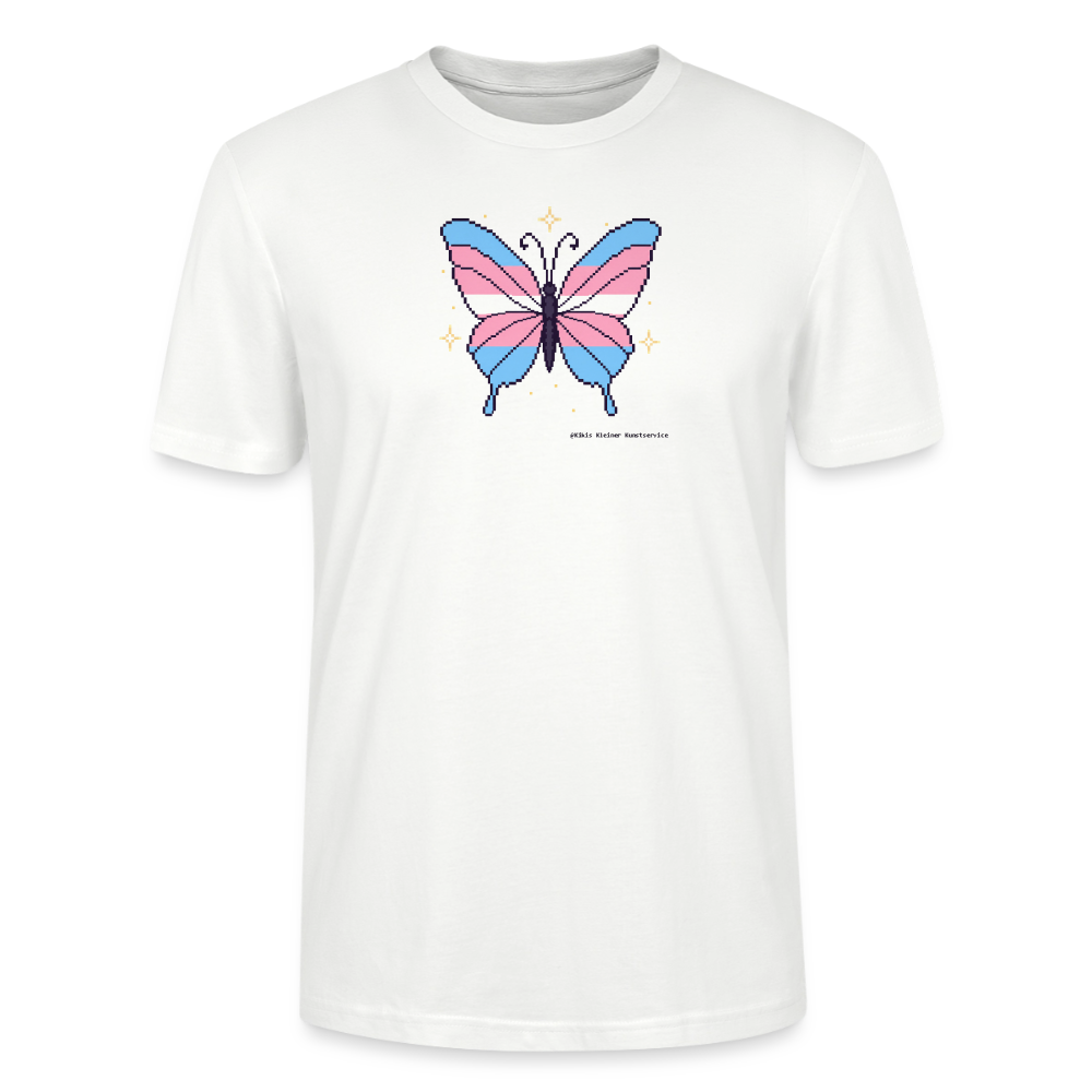 Trans-Schmetterling T-Shirt - Unisex & Bio - Weiß