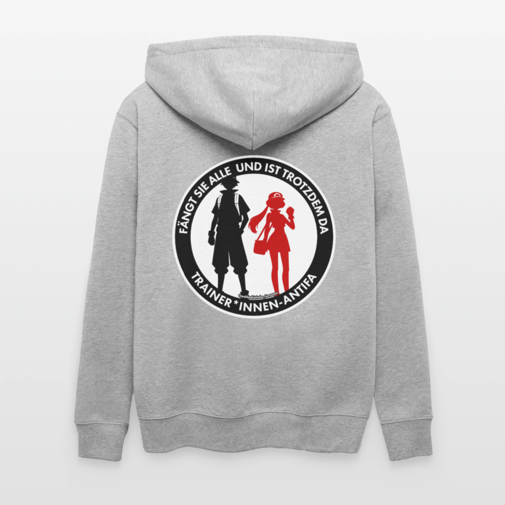 Trainer*innen-Antifa Kapuzenjacke - Unisex & Bio - Grau meliert