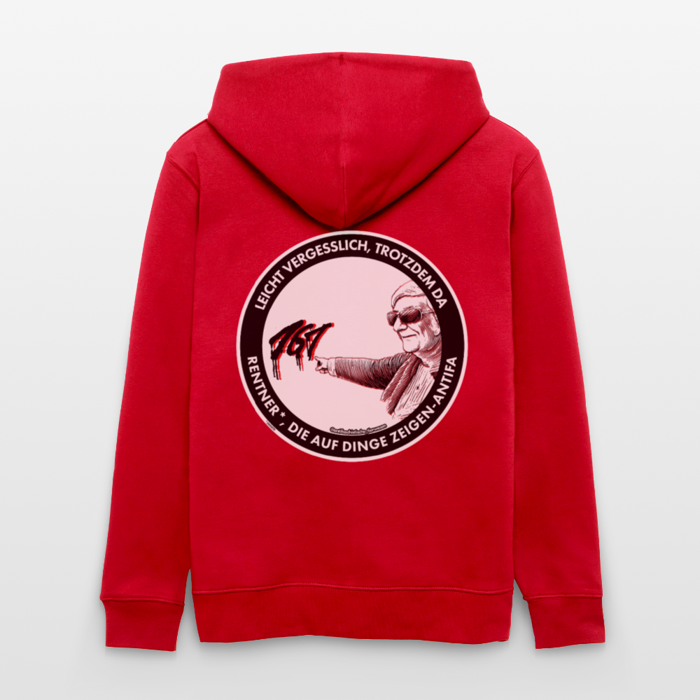 Rentner*innen-Antifa Kapuzenjacke - Unisex & Bio - Rot