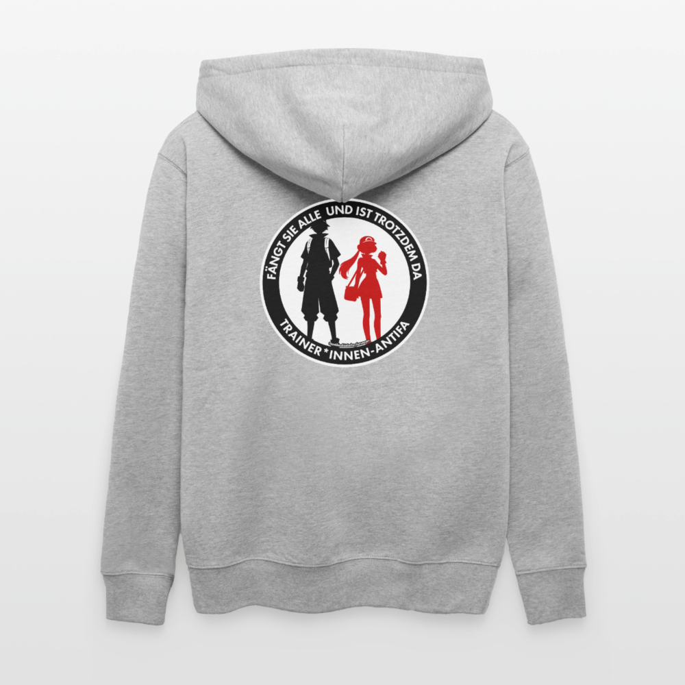 Trainer*innen-Antifa Kapuzenjacke - Unisex & Bio - Grau meliert