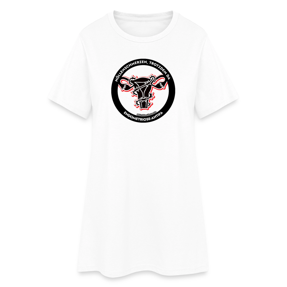 Endometriose-Antifa T-Shirt-Kleid - Weiß