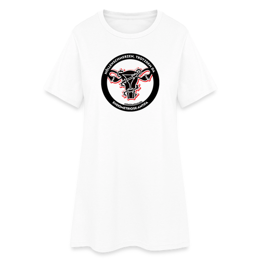 Endometriose-Antifa T-Shirt-Kleid - Weiß