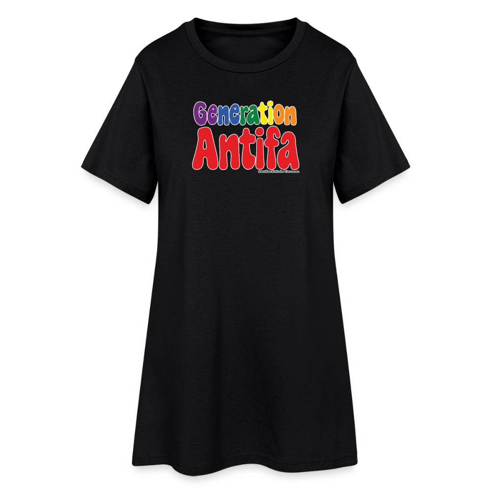 Generation Antifa T-Shirt-Kleid - Schwarz