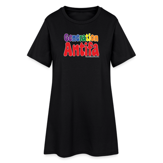 Generation Antifa T-Shirt-Kleid - Schwarz