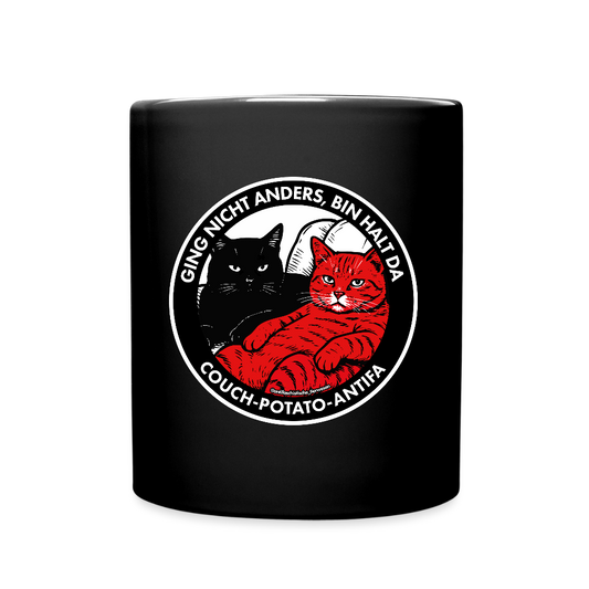 Couch-Potato-Antifa Keramik-Tasse - Schwarz