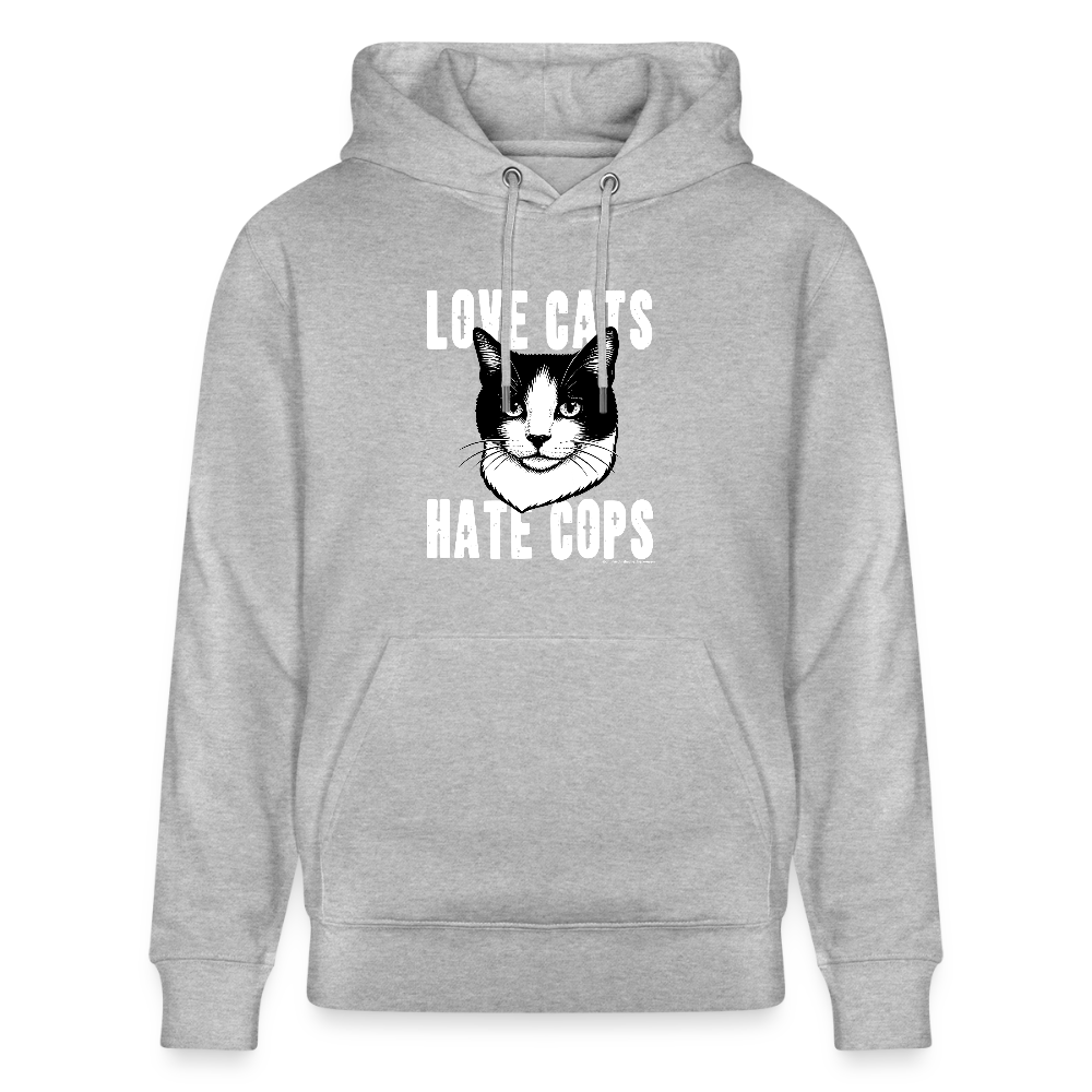Love Cats Hoodie - Unisex & Bio - Grau meliert