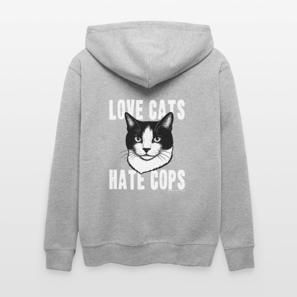 Love Cats Kapuzenjacke - Unisex & Bio - Grau meliert