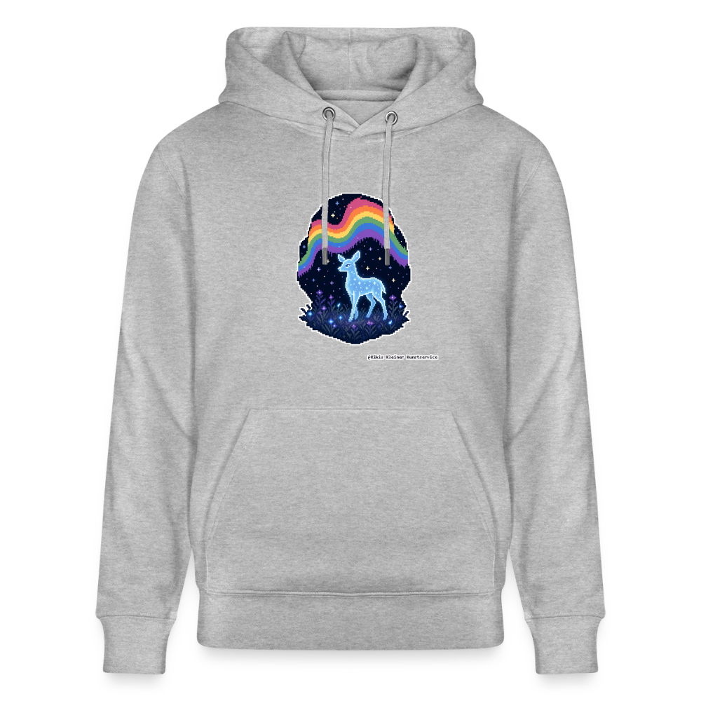 Reh im Polarlicht Hoodie - Unisex & Bio - Grau meliert