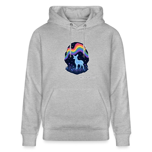 Reh im Polarlicht Hoodie - Unisex & Bio - Grau meliert