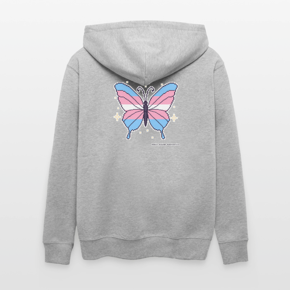 Trans-Schmetterling Kapuzenjacke - Unisex & Bio - Grau meliert