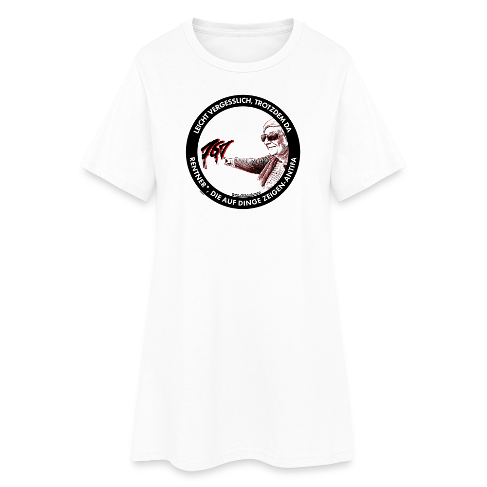 Rentner*innen-Antifa T-Shirt-Kleid - Weiß