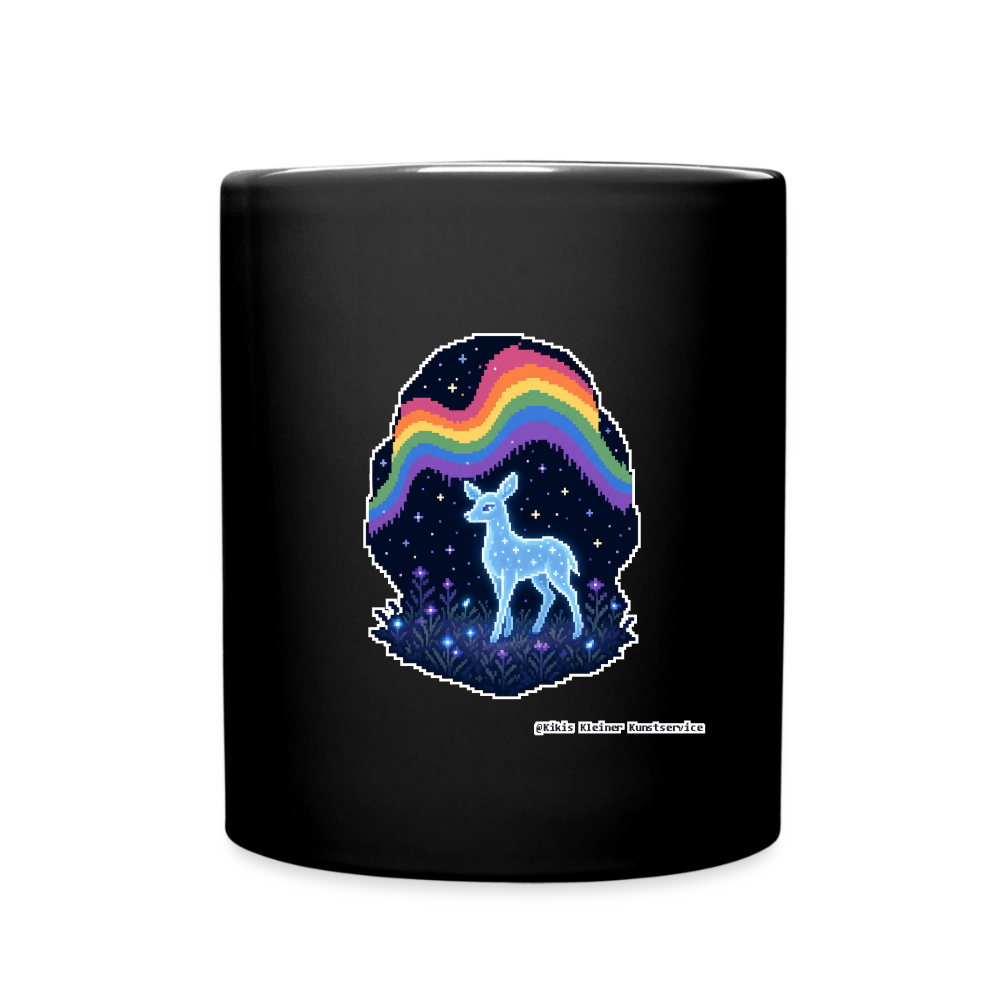 Reh im Polarlicht Keramik-Tasse - Schwarz