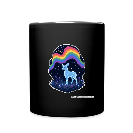 Reh im Polarlicht Keramik-Tasse - Schwarz