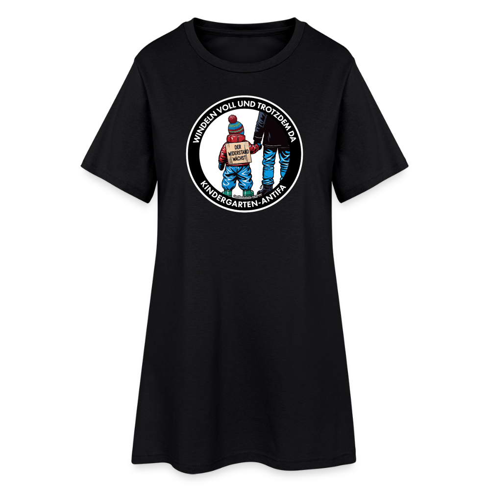 Kindergarten-Antifa T-Shirt-Kleid - Schwarz