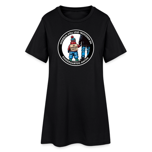 Kindergarten-Antifa T-Shirt-Kleid - Schwarz