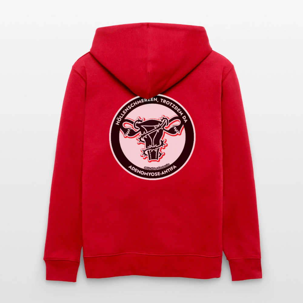 Adenomyose-Antifa Kapuzenjacke - Unisex & Bio - Rot