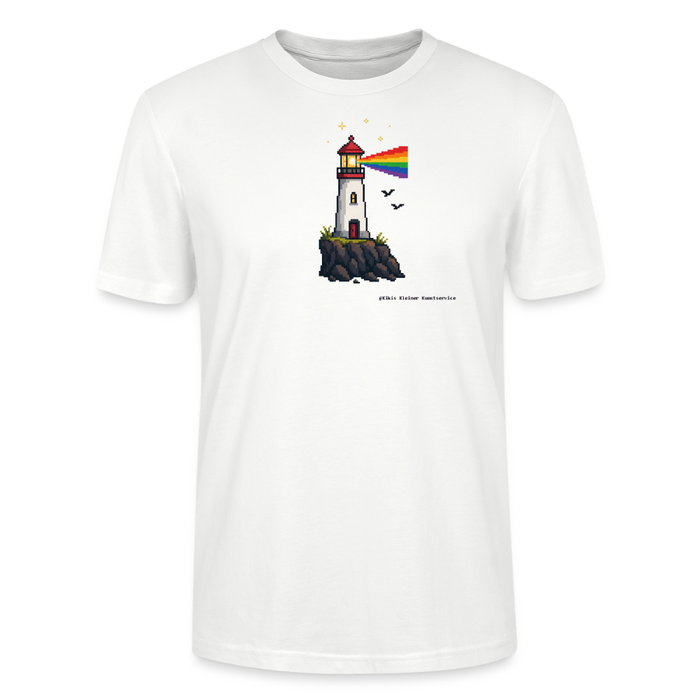 Regenbogen-Leuchtturm T-Shirt - Unisex & Bio - Weiß