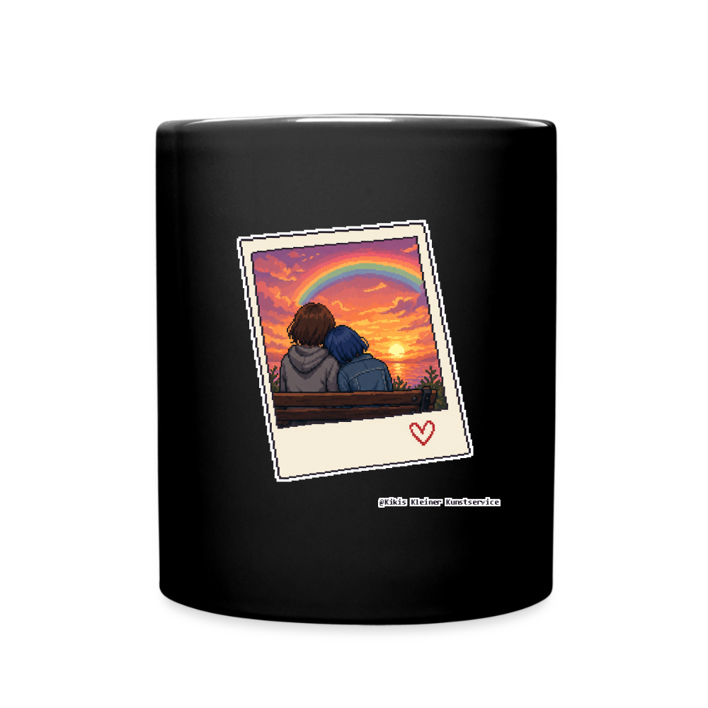 Polaroid Sonnenuntergang Keramik-Tasse - Schwarz