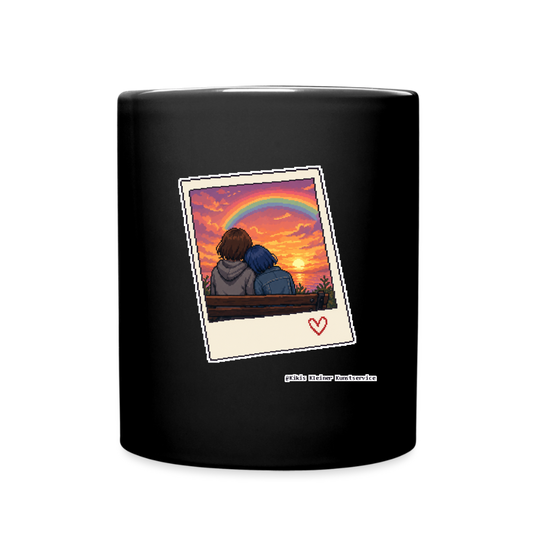 Polaroid Sonnenuntergang Keramik-Tasse - Schwarz