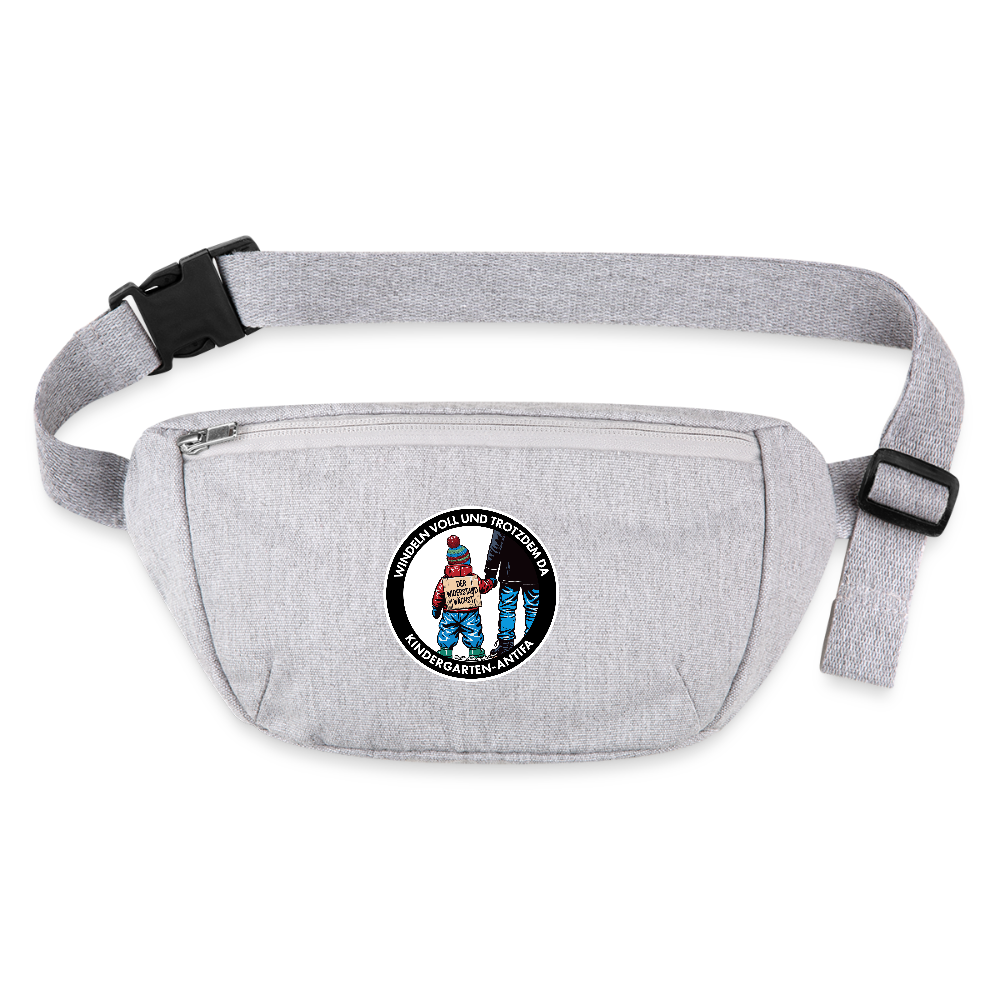 Kindergarten-Antifa Gürteltasche - Bio - Grau meliert