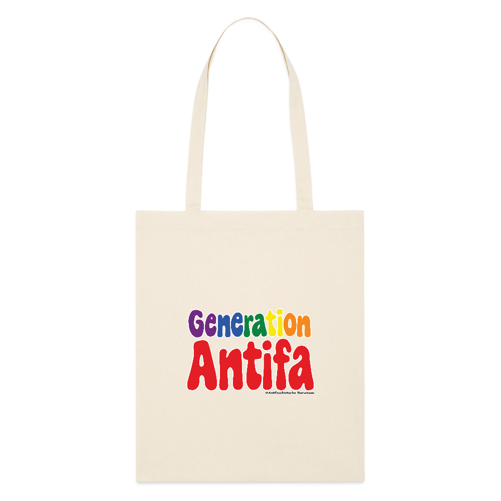 Generation Antifa Stoffbeutel - Bio - Weißgrau