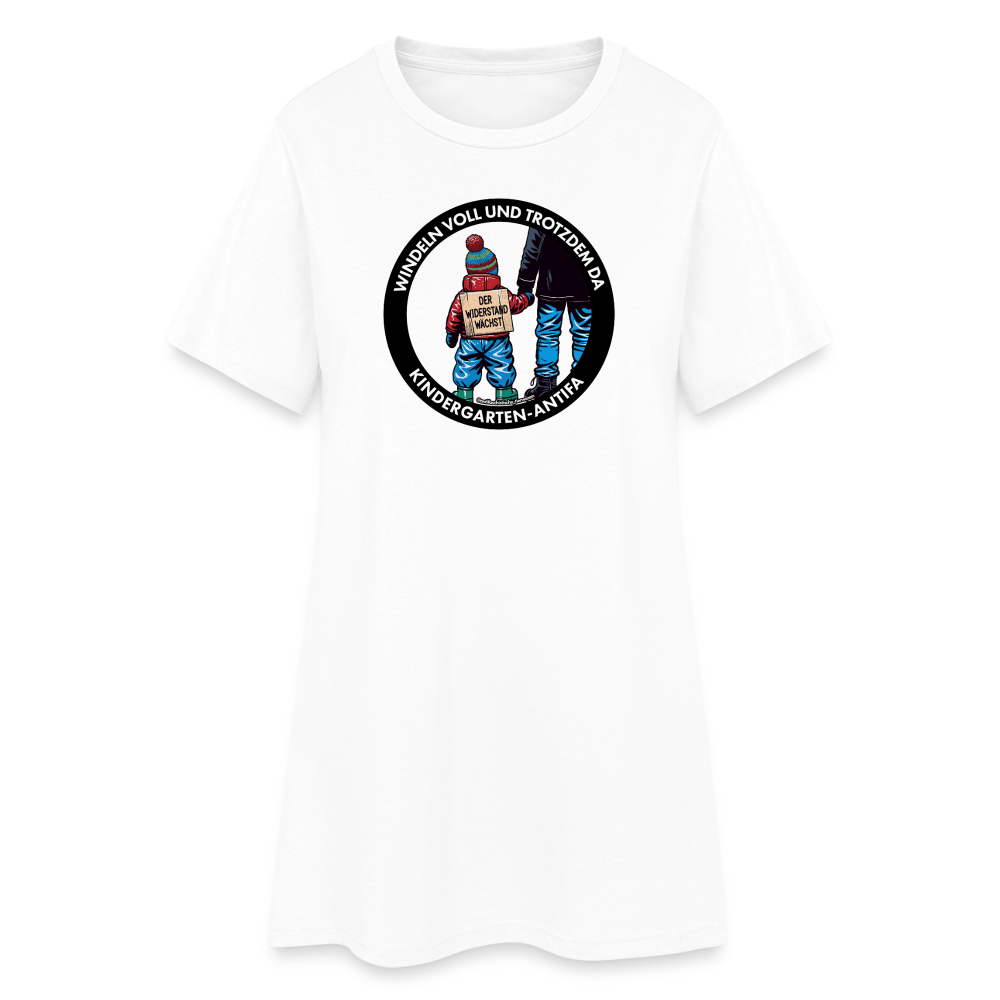 Kindergarten-Antifa T-Shirt-Kleid - Weiß