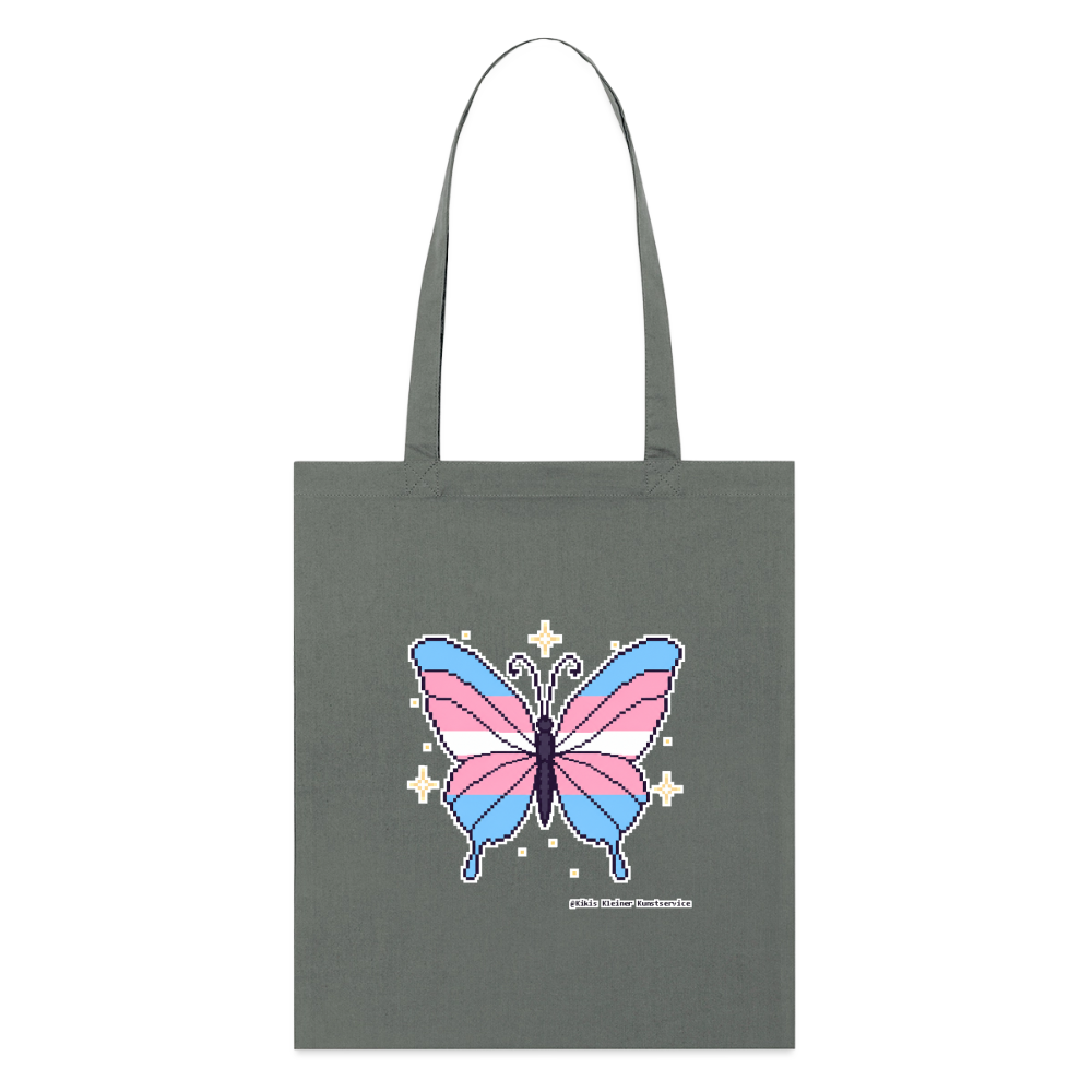 Trans-Schmetterling Stoffbeutel - Bio - Anthrazit