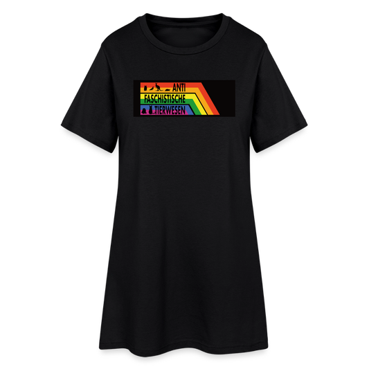 Antifaschistische Tierwesen T-Shirt-Kleid - Schwarz
