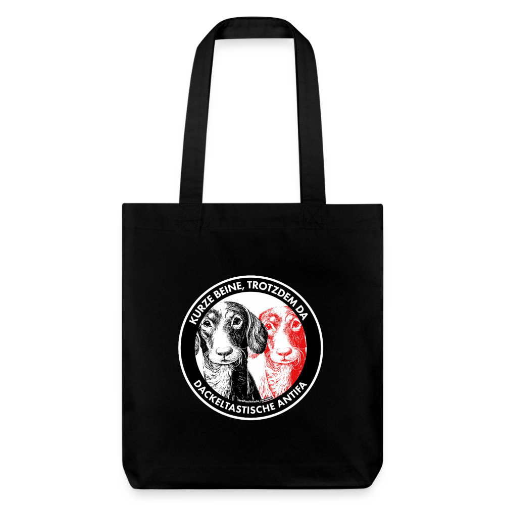 Dackeltastische Antifa Stoffbeutel - Recycelt Heavyweight - Schwarz