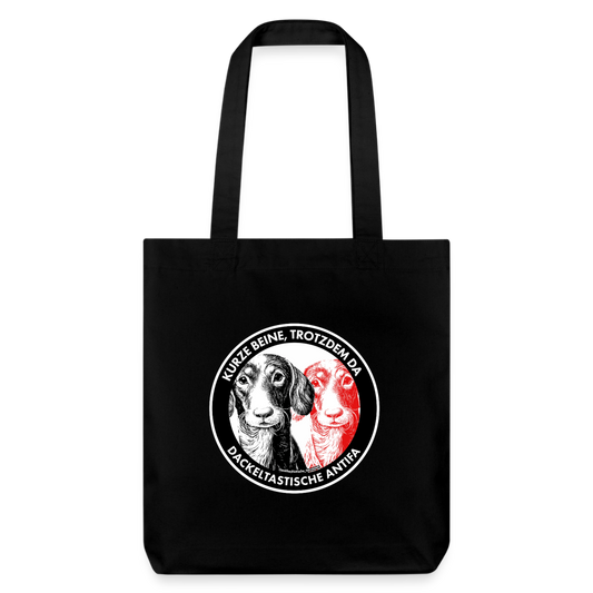 Dackeltastische Antifa Stoffbeutel - Recycelt Heavyweight - Schwarz