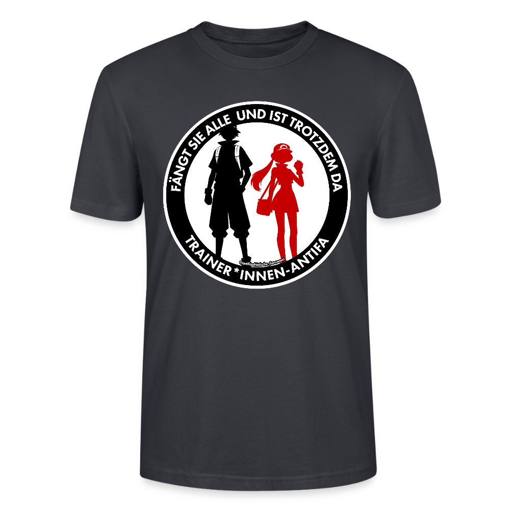 Trainer*innen-Antifa T-Shirt - Unisex & Bio - Dunkles Graublau