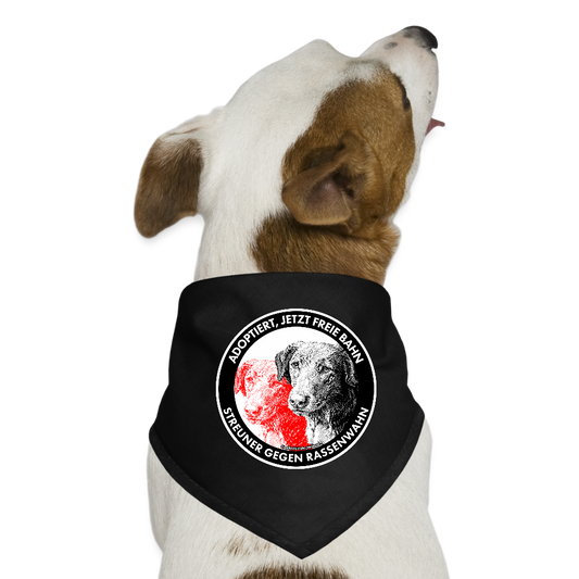 Streuner gegen Rassenwahn Hunde-Bandana - Schwarz