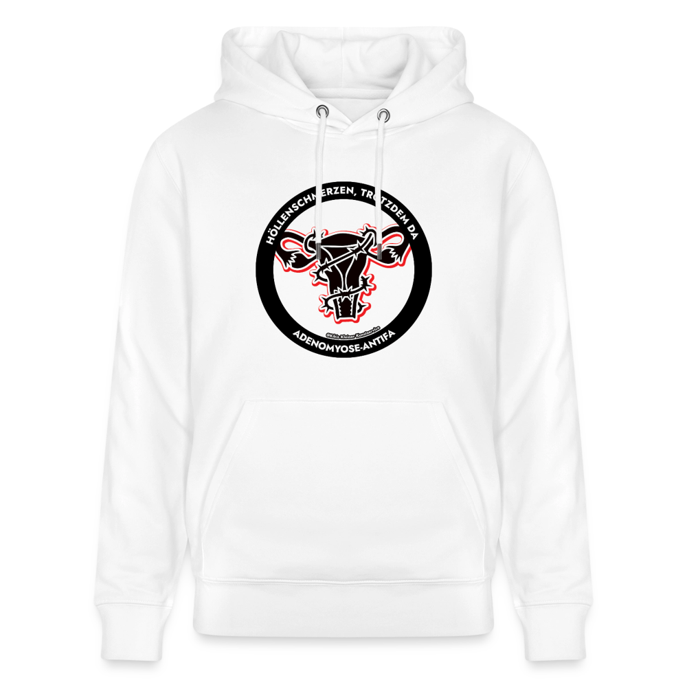 Adenomyose-Antifa Hoodie - Unisex & Bio - Weiß