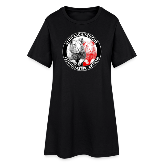 Feldhamster T-Shirt-Kleid - Schwarz
