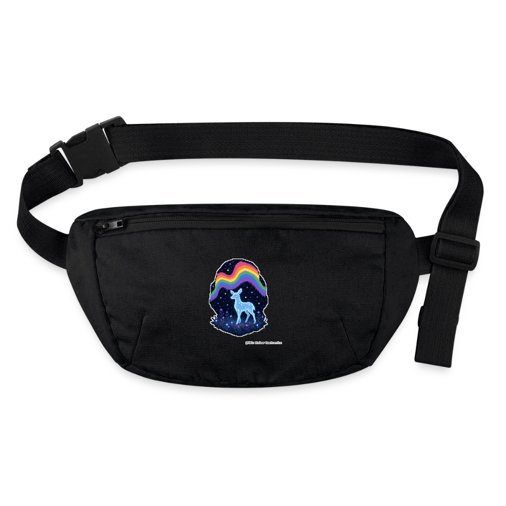 Reh im Polarlicht Gürteltasche - Bio - Schwarz