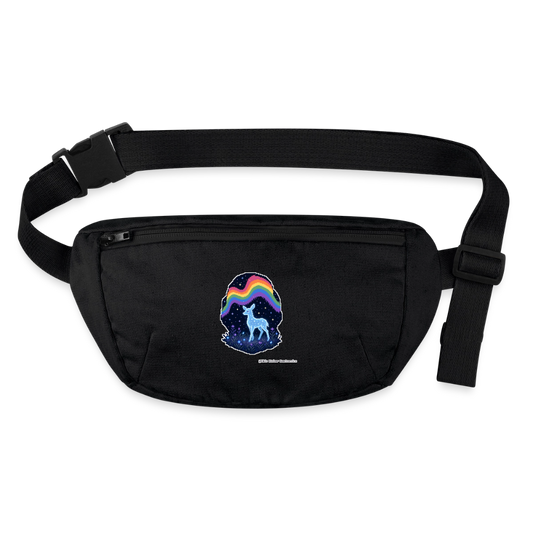 Reh im Polarlicht Gürteltasche - Bio - Schwarz