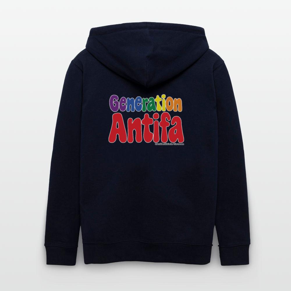 Generation Antifa Kapuzenjacke - Unisex & Bio - Navy