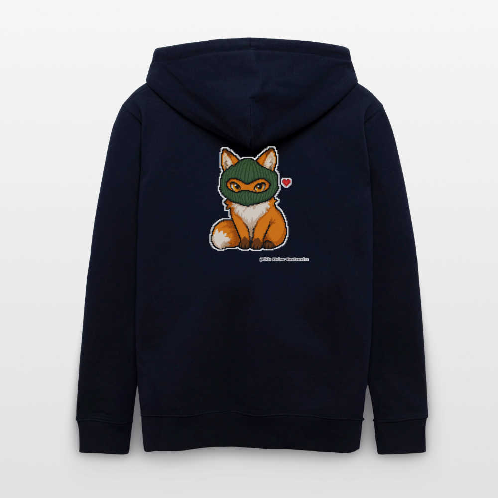 Fuchs mit grüner Sturmhaube Kapuzenjacke - Unisex & Bio - Navy